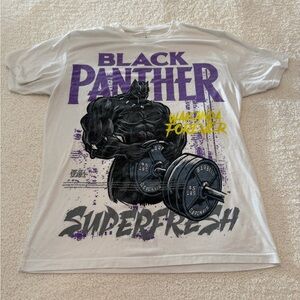 Black Panther White Graphic Tee - Wakanda Forever